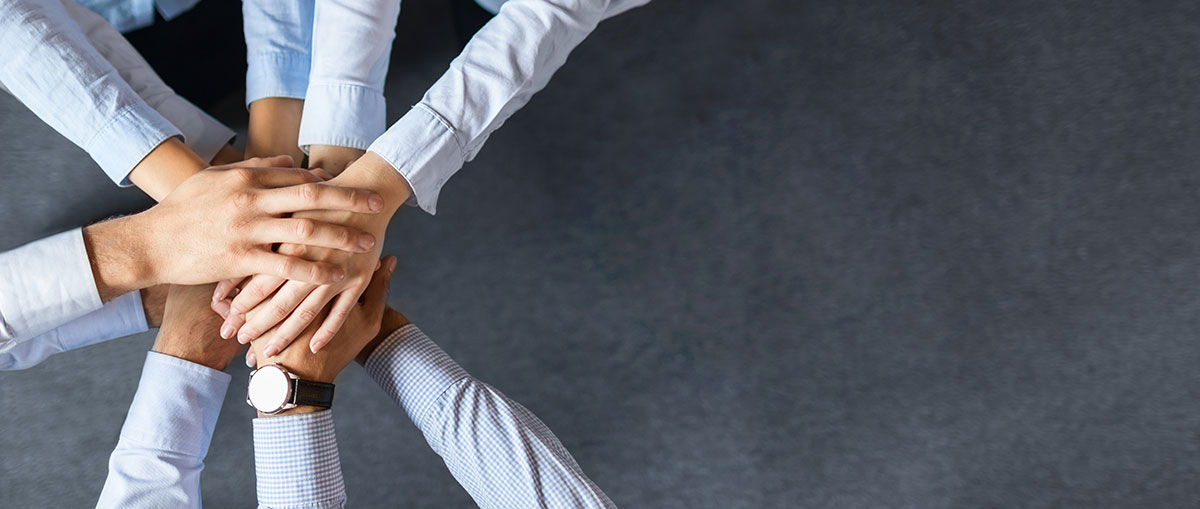team stack of hands